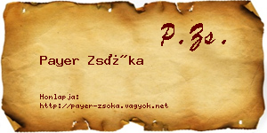 Payer Zsóka névjegykártya